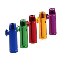 Hot sale 53mm flat head bullet shaped portable metal snuff bottle storage bottle